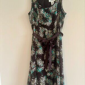 Studio 1 Size 6 Petite sleeveless dress in brown, turquoise